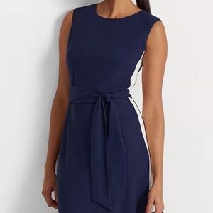 Lauren Ralph Lauren Side-Stripe Georgette Dress